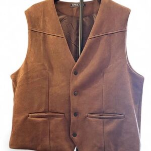 PJ Paul Jones Men’s Brown Faux Suede Western Style Vest Size XL